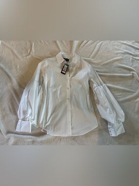 Kenneth Cole White Button-Front Collared Shirt